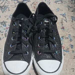 Converse Kids Black Sparkle Sneakers